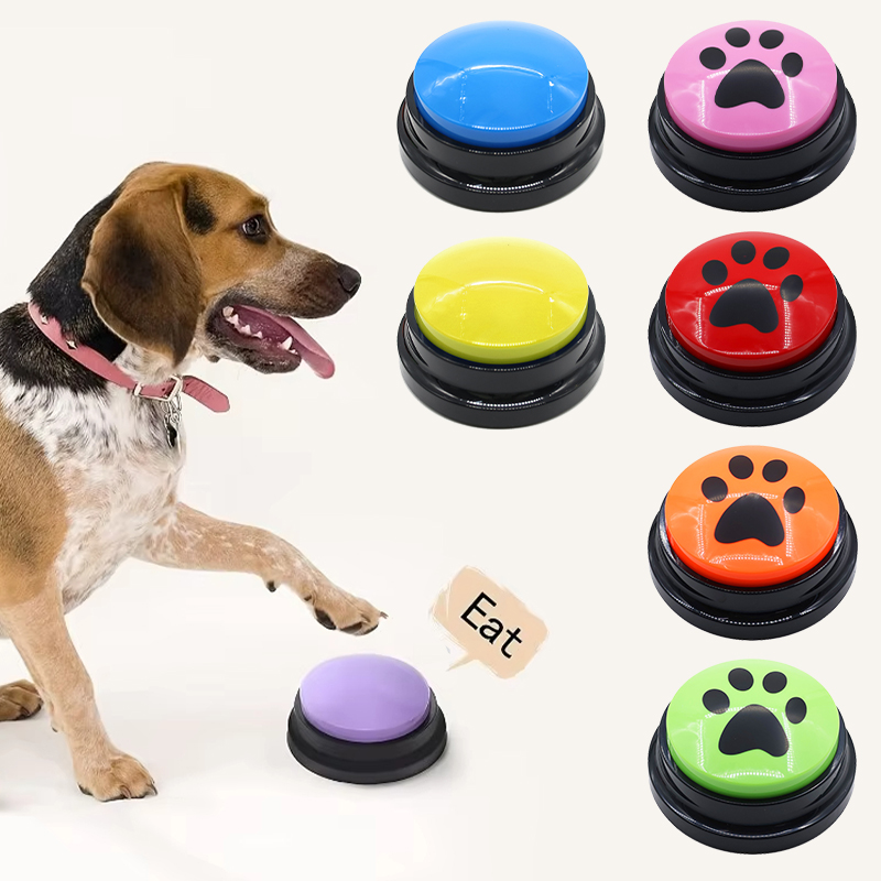 Interactive Squeaky Plush Dog Toy - Dog Cat Communication Buttons Voice Recording