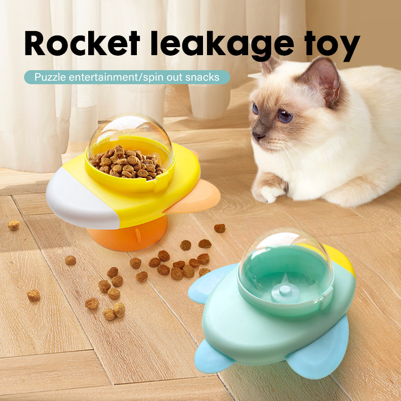 Rocket Shape Rotating Cat Dog  - огляд і ціна Dog Puzzle Feeder Toy
