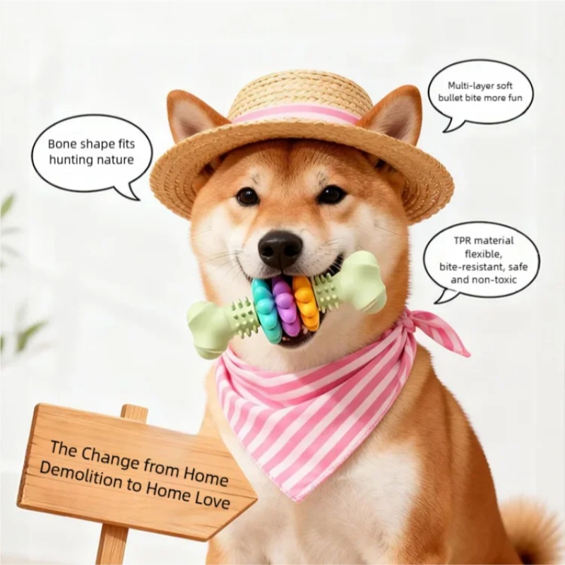 Durable TPR Dog Chew Toy Bone  - огляд і ціна Teeth Cleaning Dog Chew Bone