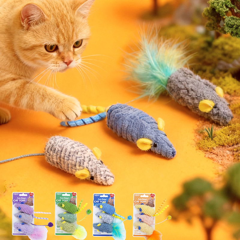 3pcs Realistic Mouse Plush Cat - огляд і ціна Catnip Interactive Plush Mouse