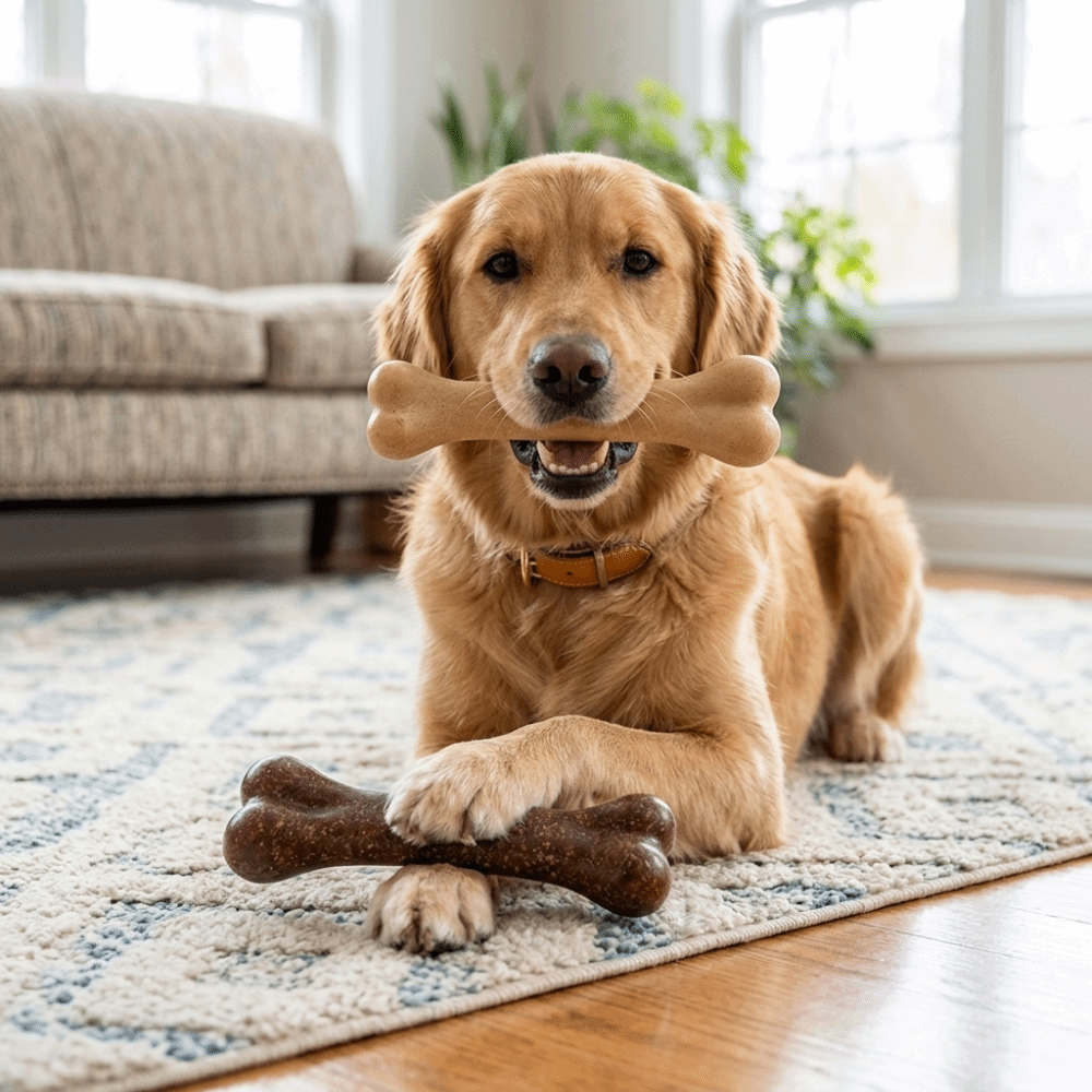 Bone Shaped Bone Chew Toy Beef - огляд і ціна Teeth Cleaning Dog Chew Bone