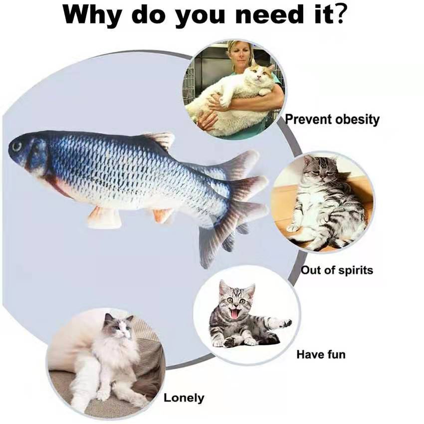 Cat Toys Fish USB Charger Fish - огляд і ціна Electric Floppy Fish Dog Toy