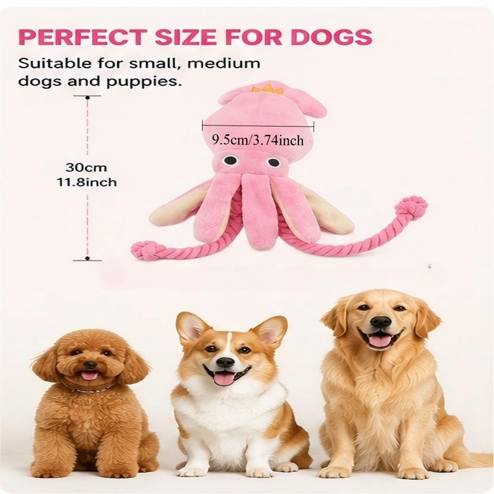Giant Plush Octopus Dog Chew T - огляд і ціна Dog Rope Toy Aggressive Chewers