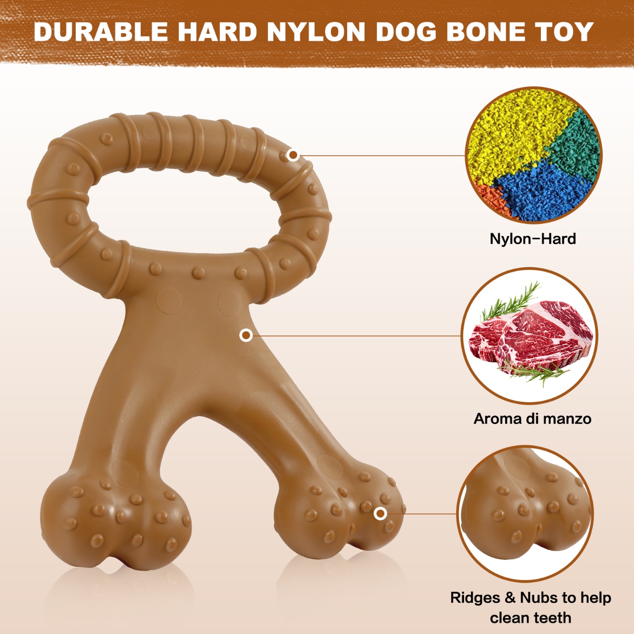 1pc Durable Bone-Shaped Intera - огляд і ціна Teeth Cleaning Dog Chew Bone