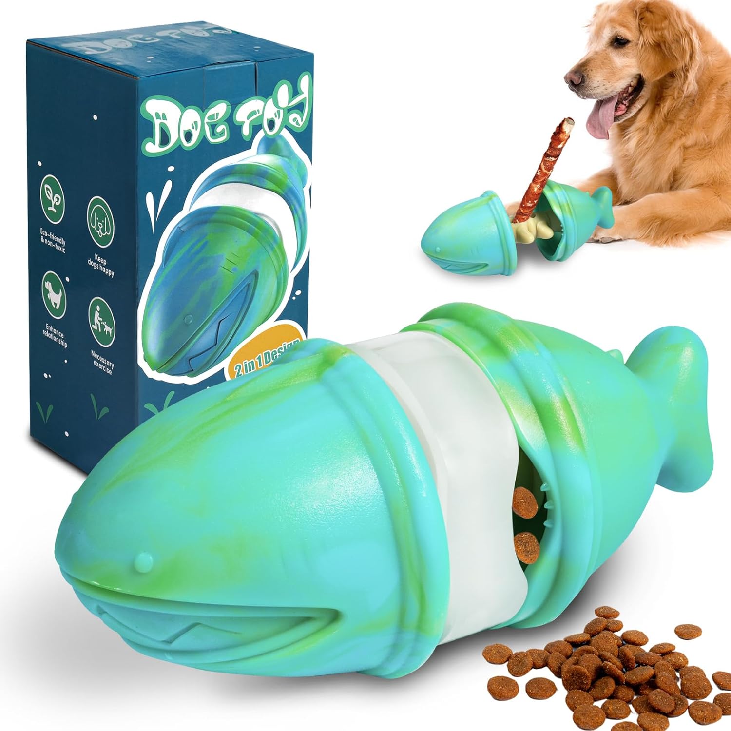2-in-1 Treat Dispensing Chew T - огляд і ціна Rubber Treat Dispensing Dog Toy