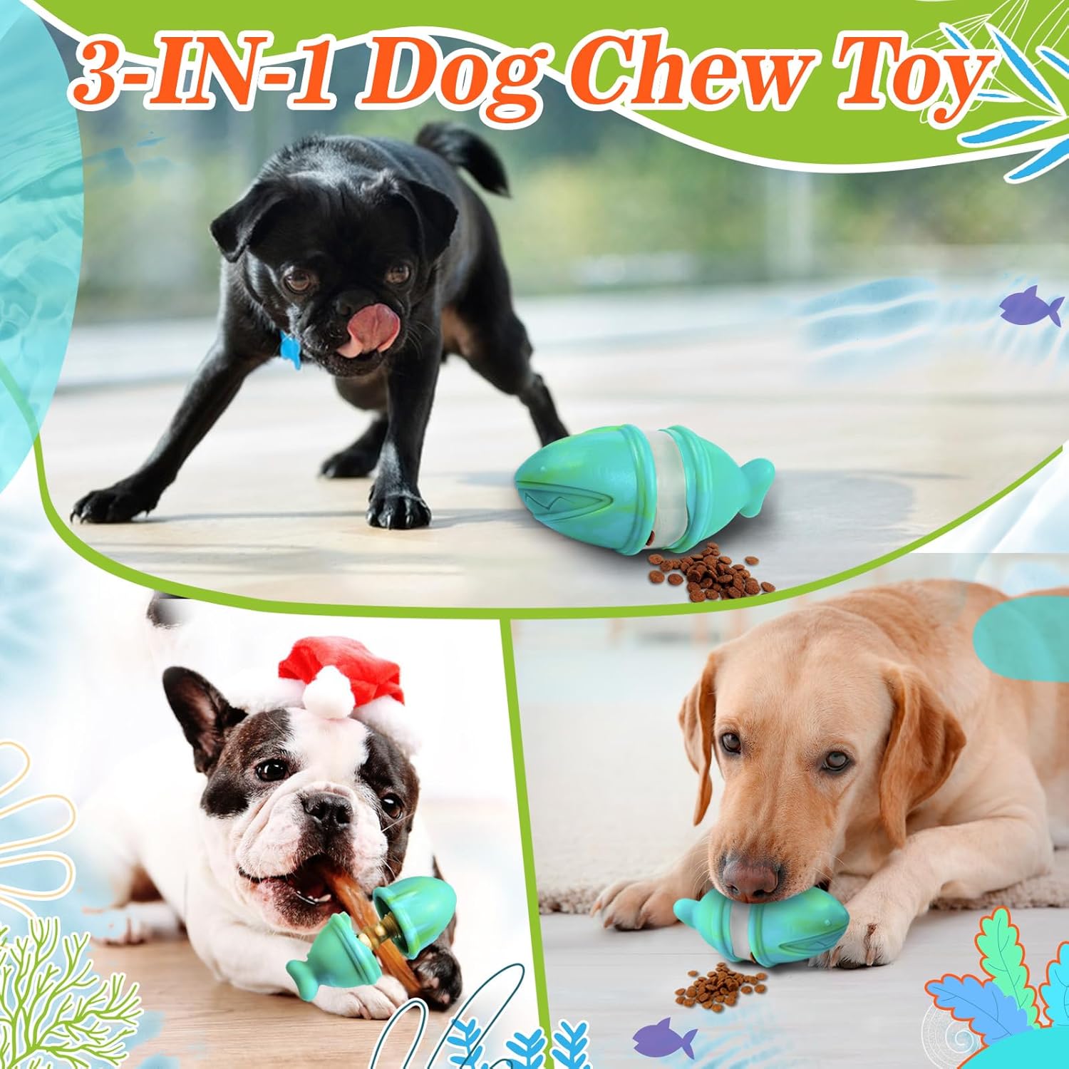 2-in-1 Treat Dispensing Chew T - огляд і ціна Rubber Treat Dispensing Dog Toy