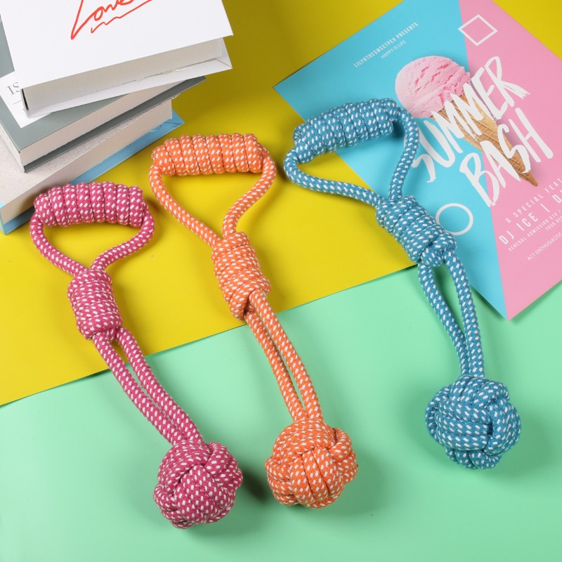 1PCS Knot Chew with Tennis Bal - огляд і ціна Dog Rope Toy Aggressive Chewers