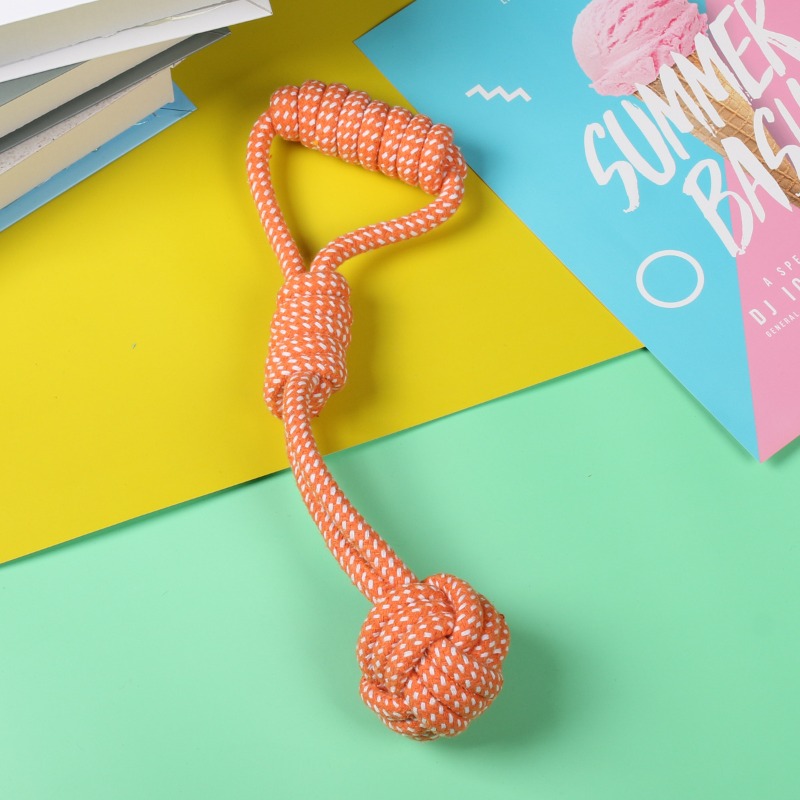 1PCS Knot Chew with Tennis Bal - огляд і ціна Dog Rope Toy Aggressive Chewers