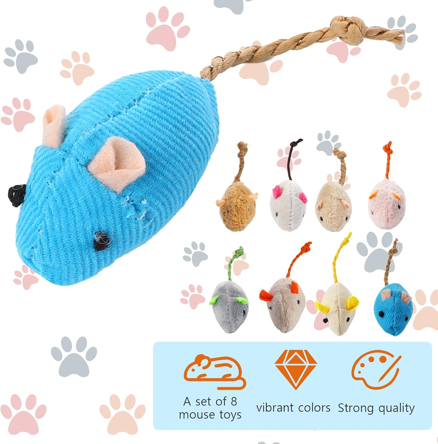 8 Randomly packed interactive  - огляд і ціна Catnip Interactive Plush Mouse