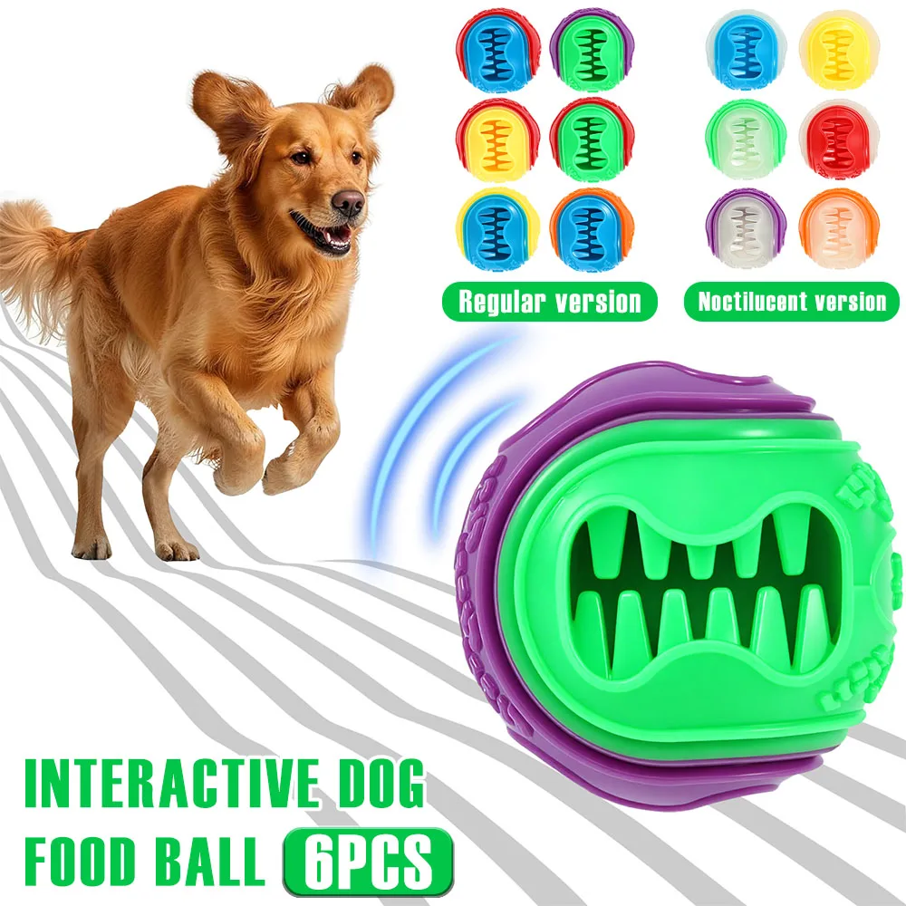 6Pcs Interactive Dog Food Ball - огляд і ціна Rubber Treat Dispensing Dog Toy