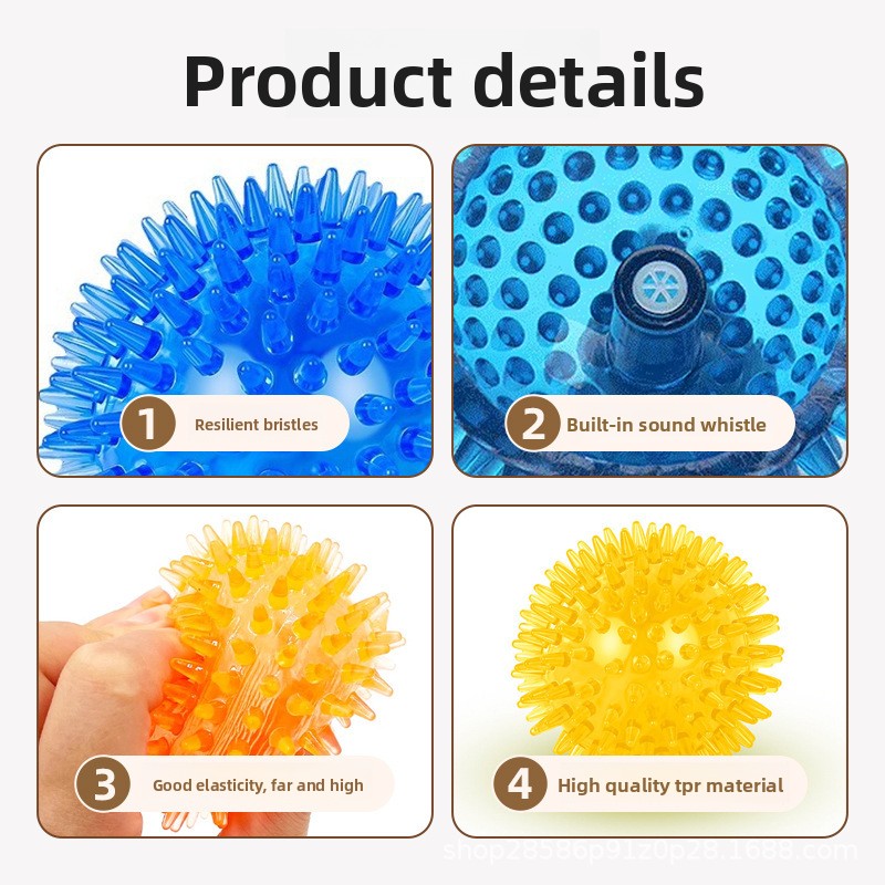 High-Elastic TPR Squeaky Spiky - огляд і ціна Indestructible Dog Chew Toy