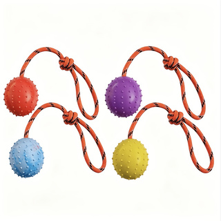 2-Pack Durable Rubber Dog Ball - огляд і ціна Dog Rope Toy Aggressive Chewers