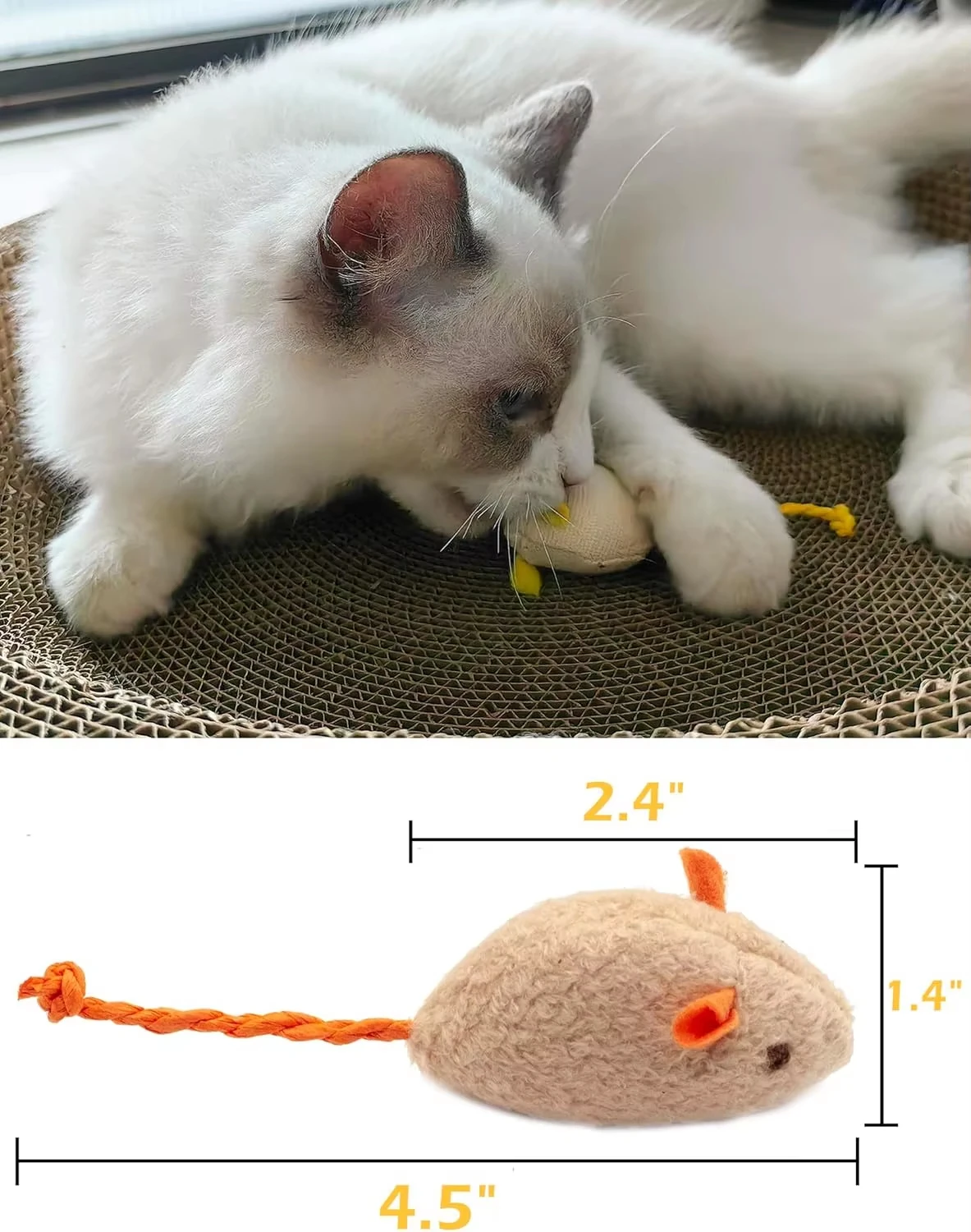 5pcs Rattle Cat Mouse Toys Als - огляд і ціна Catnip Interactive Plush Mouse