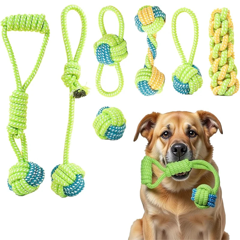 1/7 Pack Heavy Duty Dog Tug Ro - огляд і ціна Dog Rope Toy Aggressive Chewers