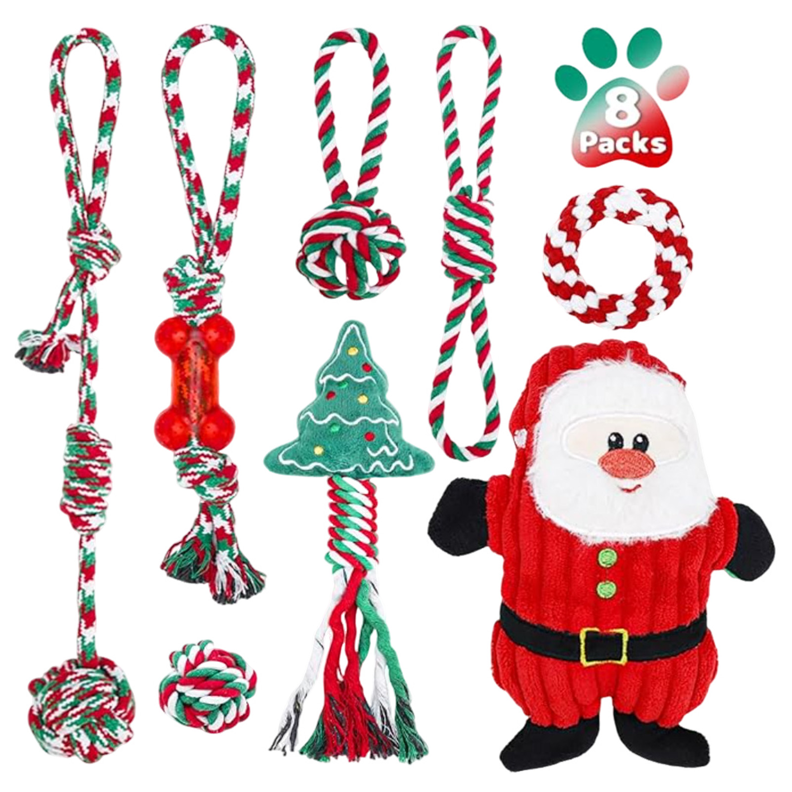 Dog Chew Rope Toys Set Christm - огляд і ціна Dog Rope Toy Aggressive Chewers